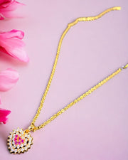 Pink Heart Zircon Necklace